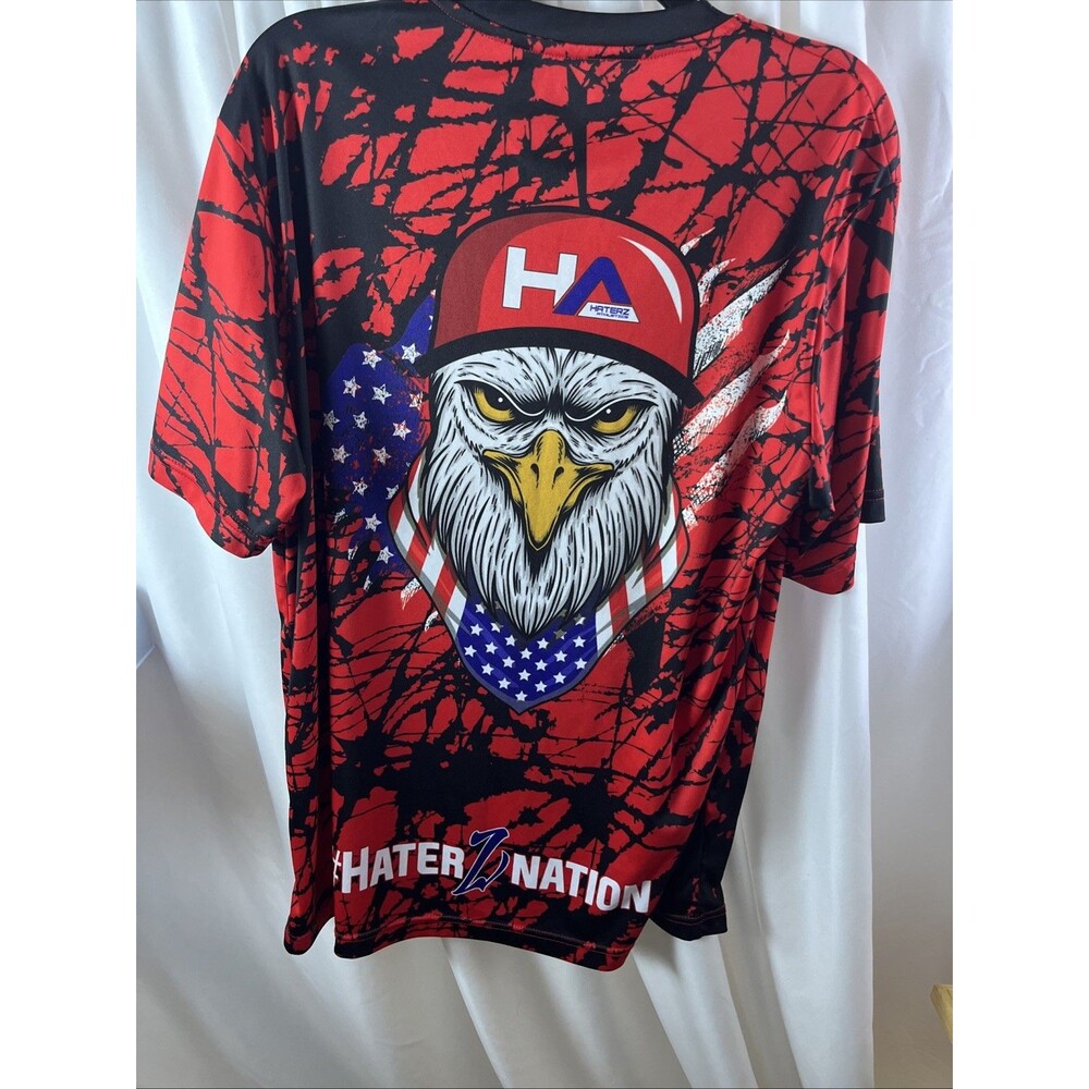 Haterz Athletics Nation Men’s Patriotic Jersey Size L Bald Eagle American Flag